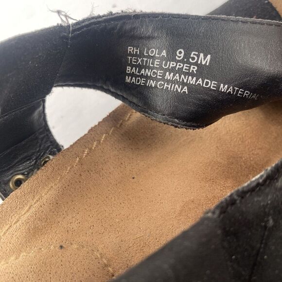 ME TOO Lola Wedges Slingbacks Open Toe Sandals Black Faux‎ Suede Size 9.5M Women - Picture 15 of 16